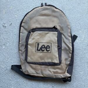 Deadstock Vintage 80s Lee Backpack Brown Tan Nylon Rare